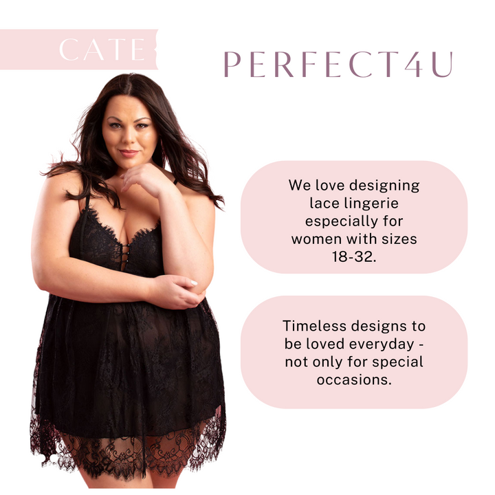 Cate Plus Size Double Layer Lace Nightie