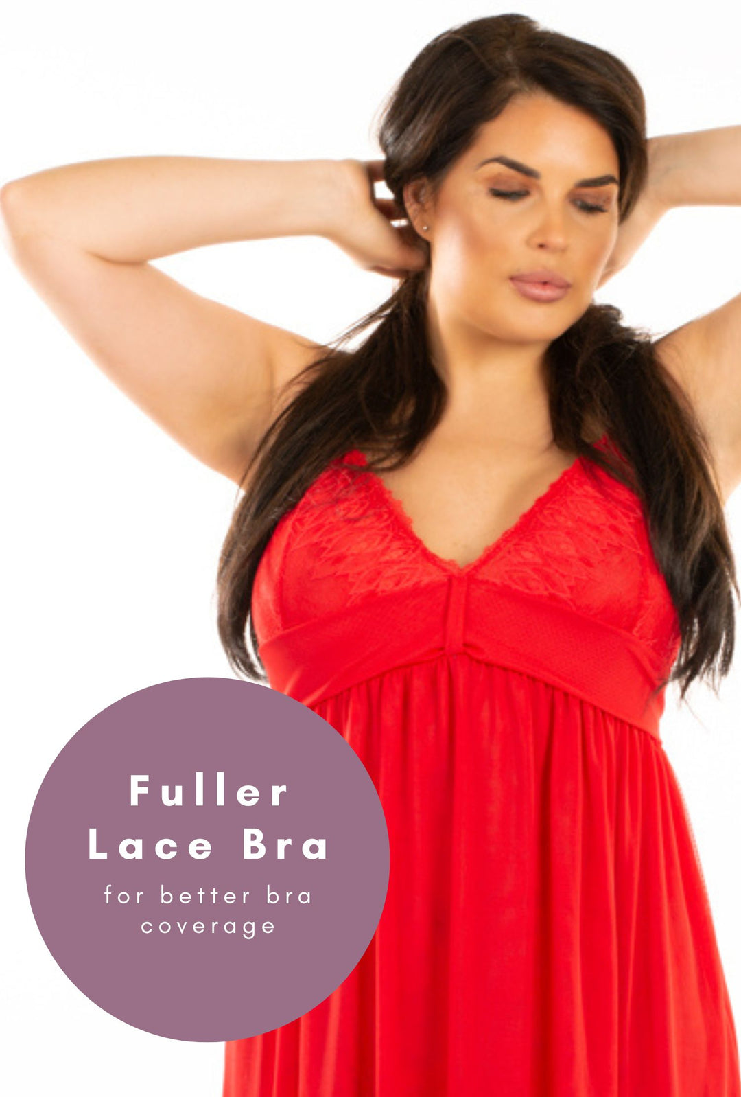 Fleur Red Double Layer Lace & Mesh Chemise