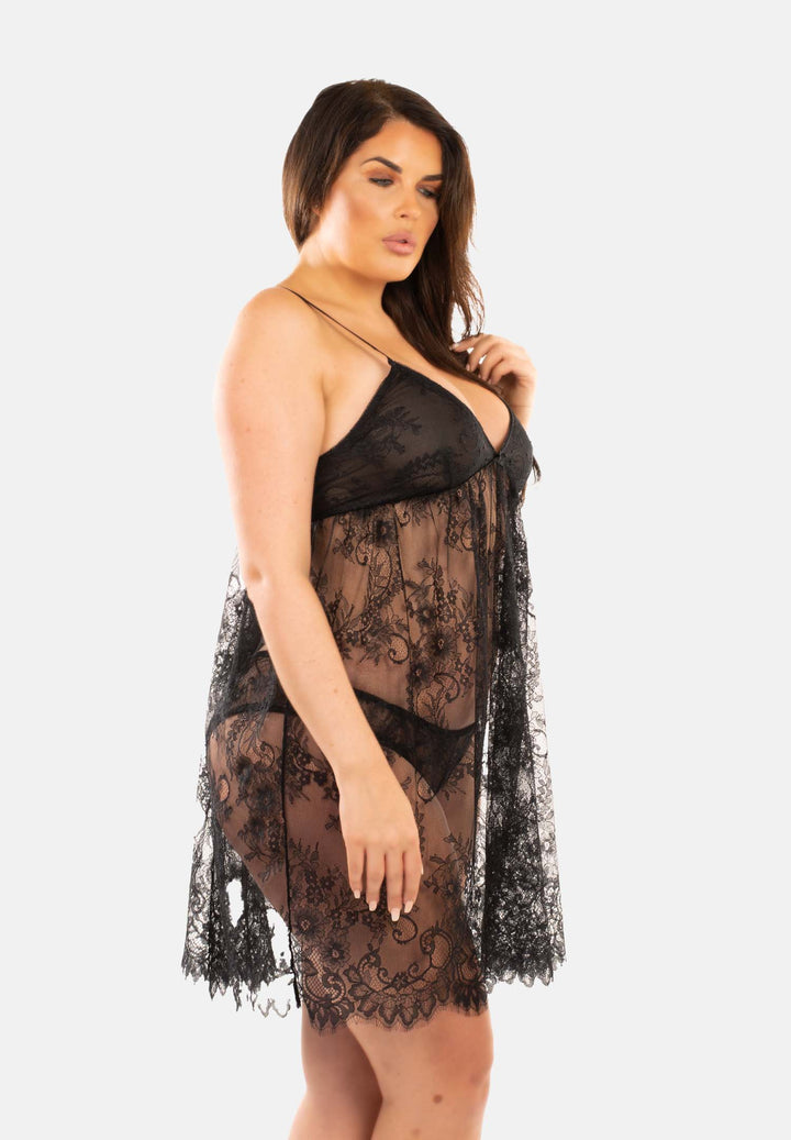 Ayla Black Lace Nightwear with Matching Panty