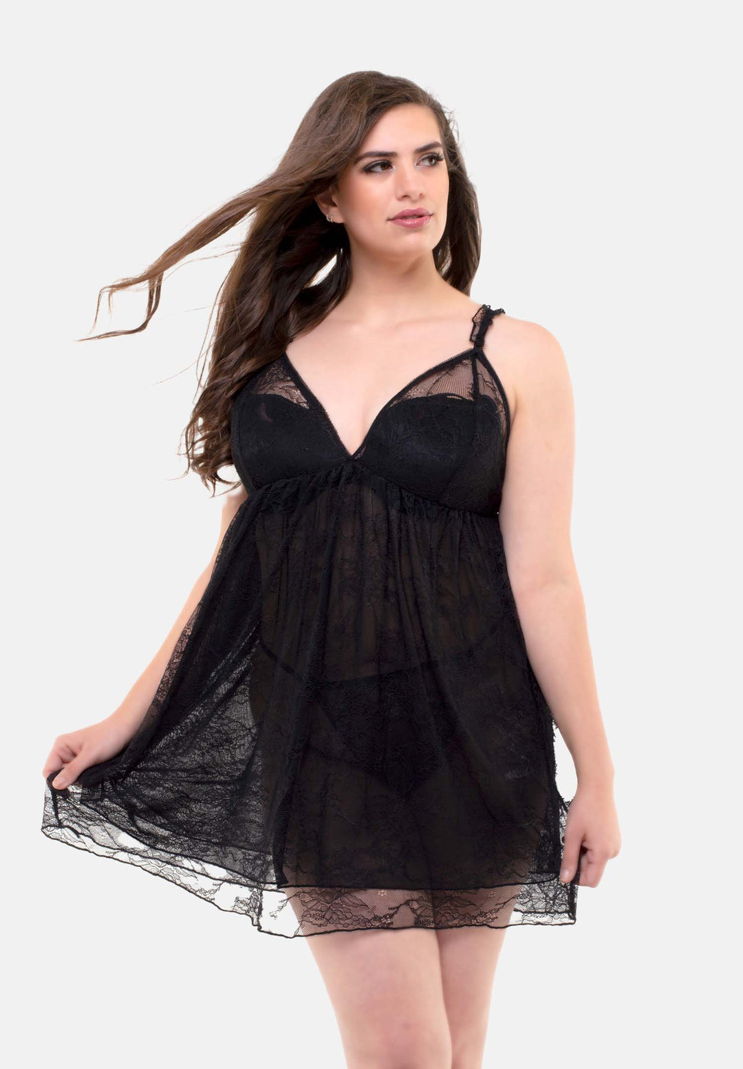 Lia Lace & Mesh Double Layer Babydoll